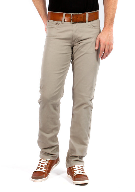 MASKOVICK heren Twill Clinton stretch Regular - Beige