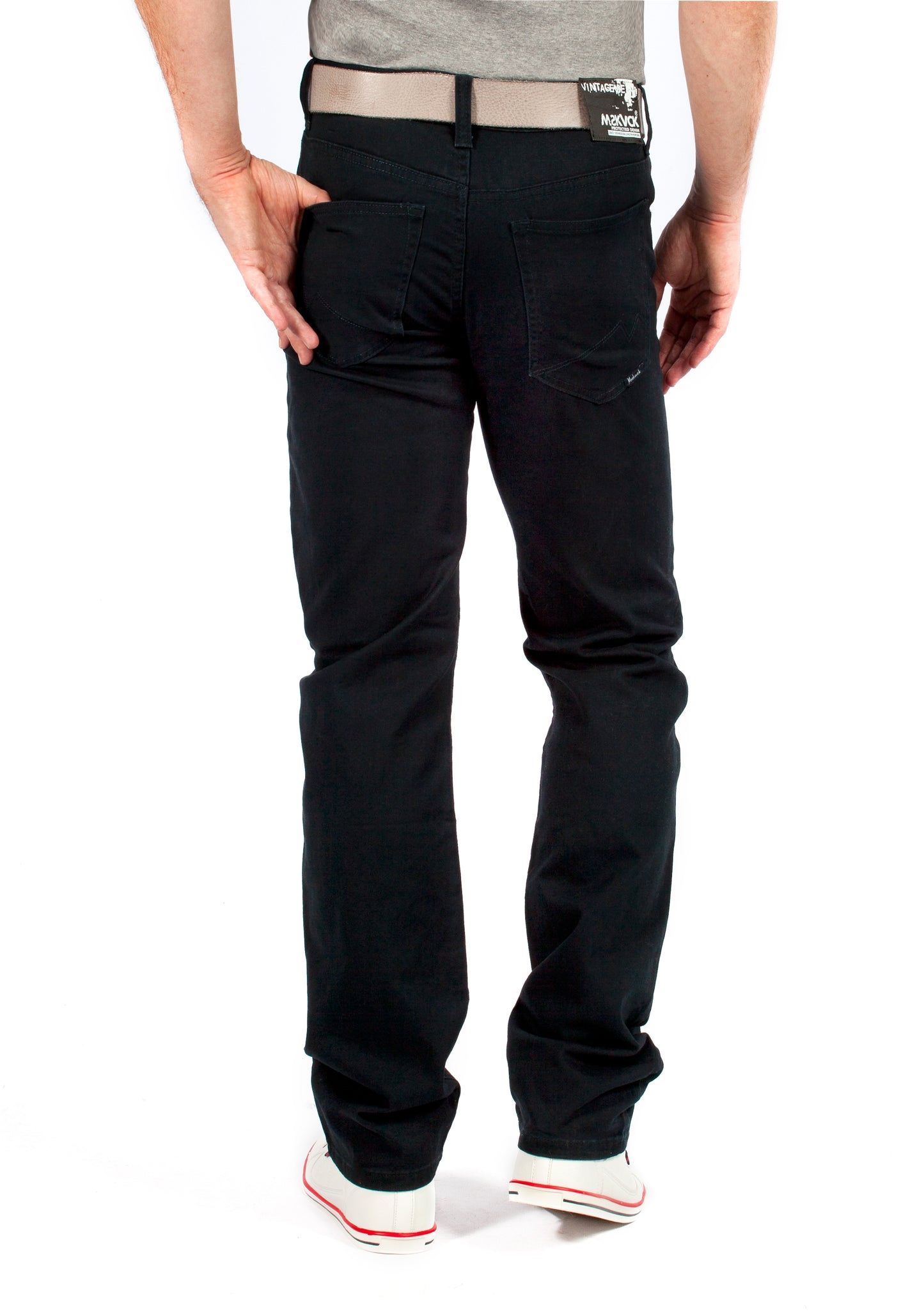 MASKOVICK heren Twill Clinton stretch Regular - Navy