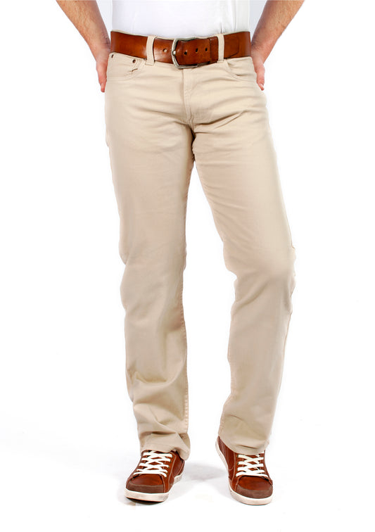 MASKOVICK heren Twill Clinton stretch Regular - Sand