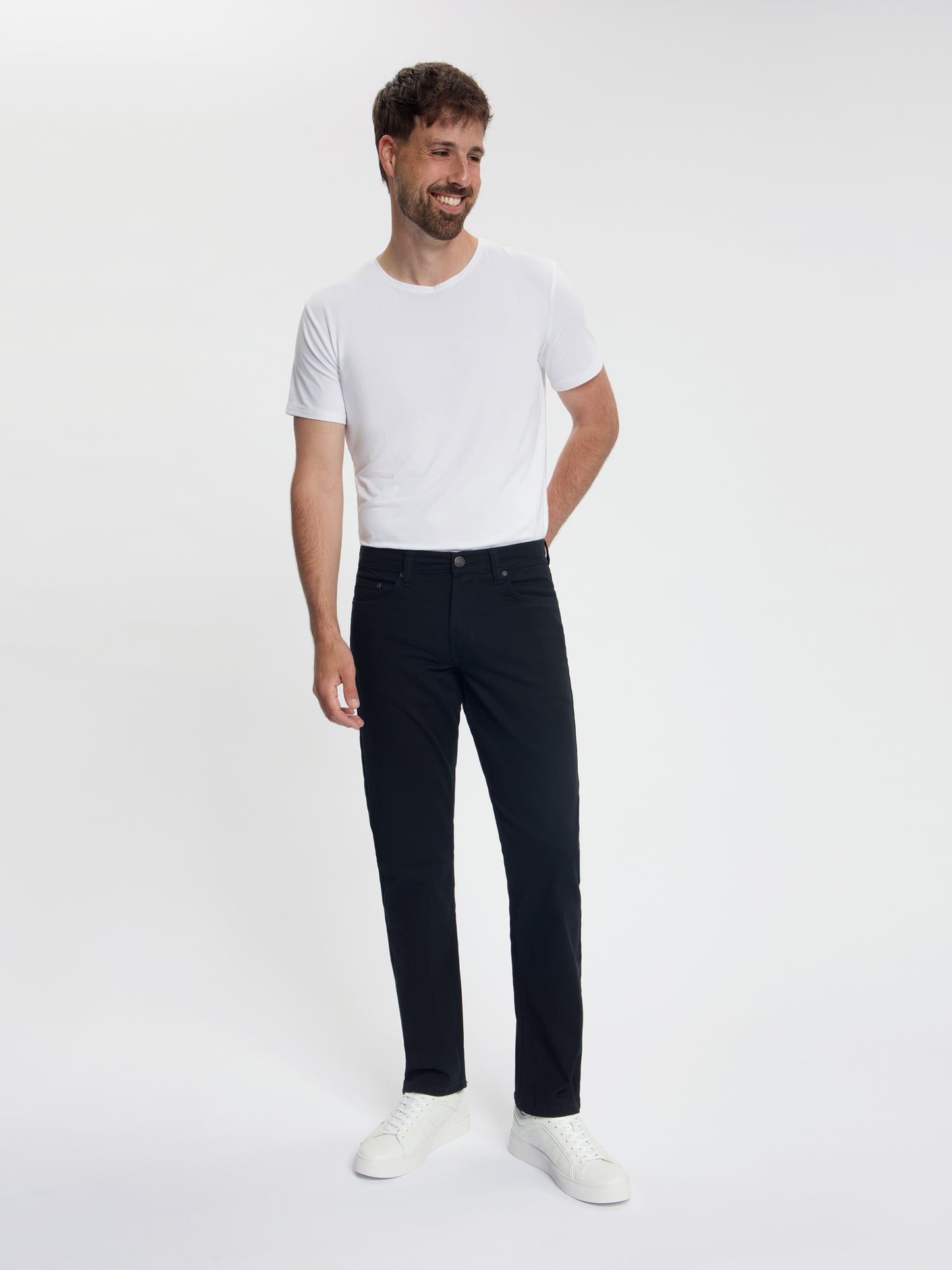 MASKOVICK - Clinton - Heren - Twill - Stretch Broek - Regular Fit - Black