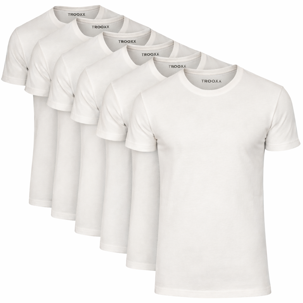 TROOXX heren T-shirt Round Neck - Extra Long - 6-pack