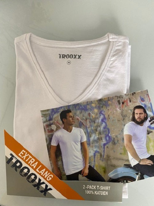 TROOXX heren T-shirt V-neck - Extra Lang - 6-pack