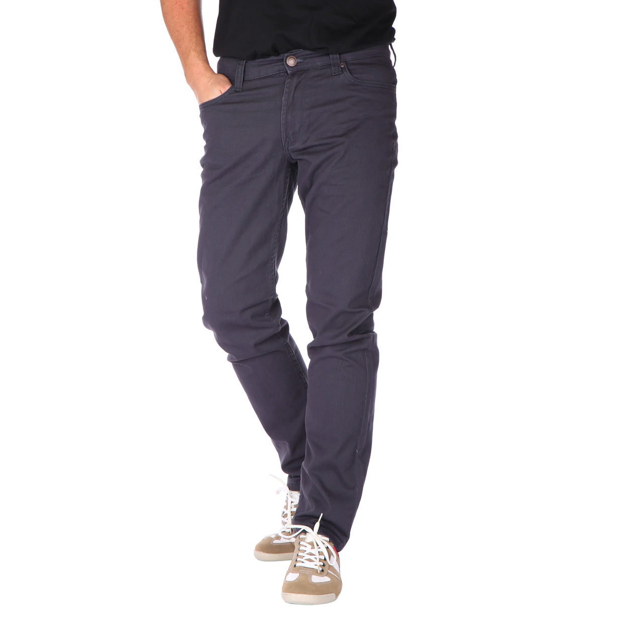 MASKOVICK Clinton Heren Twill Stretch Broek Regular Fit - Antraciet