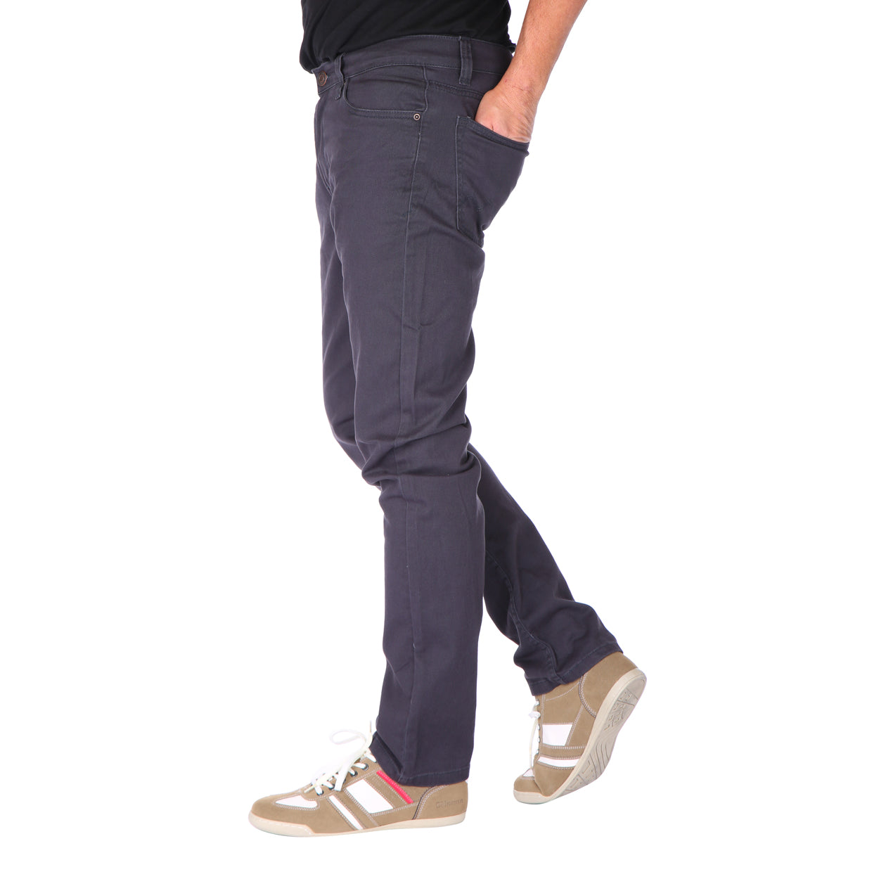 MASKOVICK Clinton Heren Twill Stretch Broek Regular Fit - Antraciet