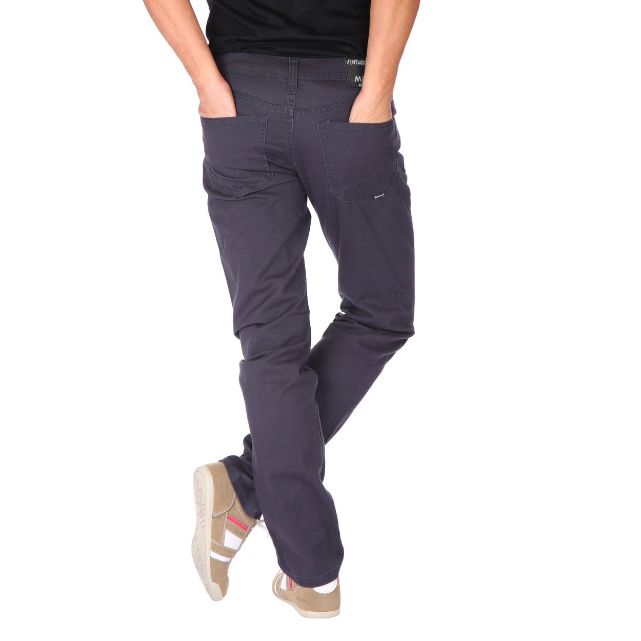 MASKOVICK Clinton Heren Twill Stretch Broek Regular Fit - Antraciet