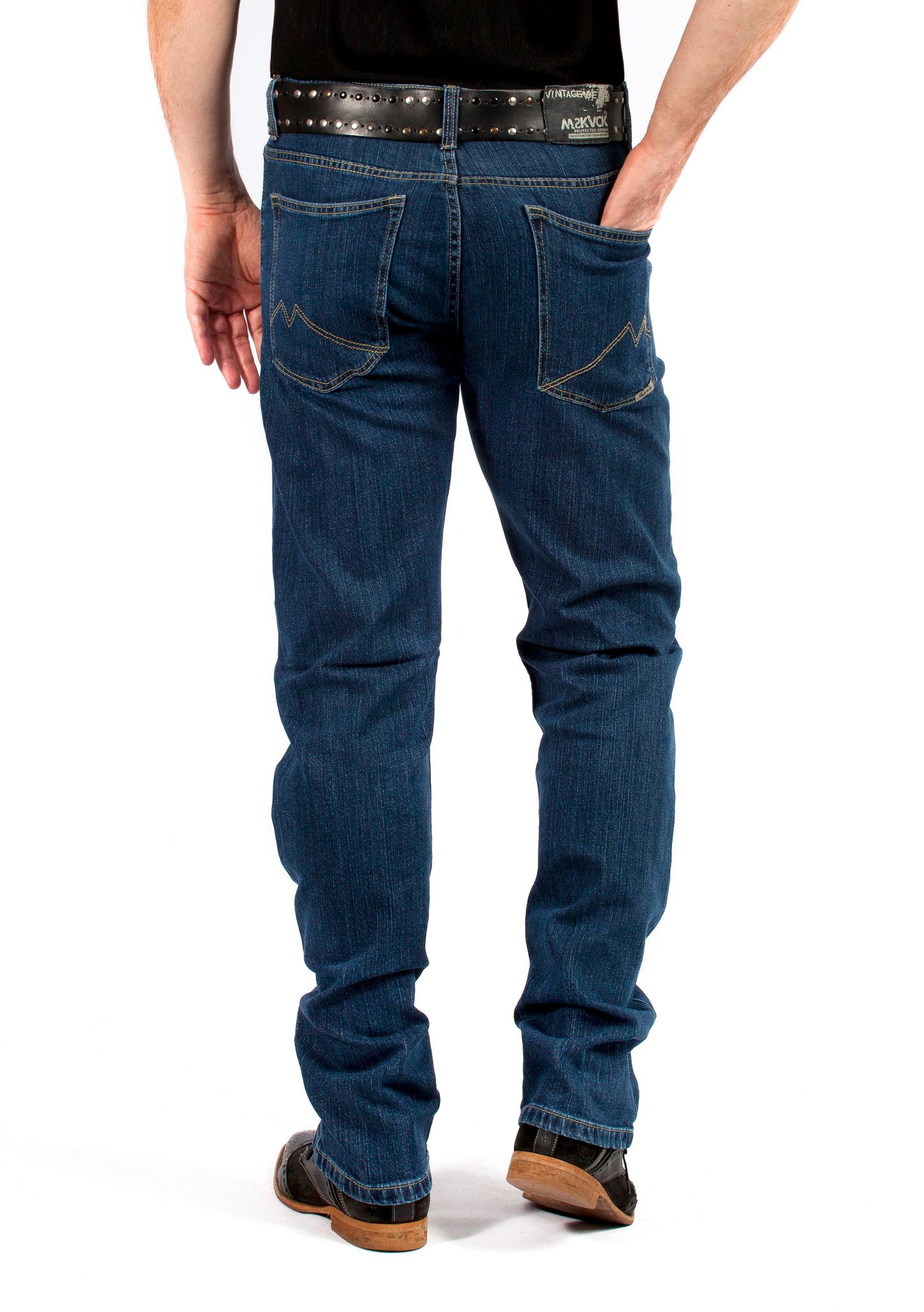 MASKOVICK heren jeans Clinton stretch Regular - Dark Stone