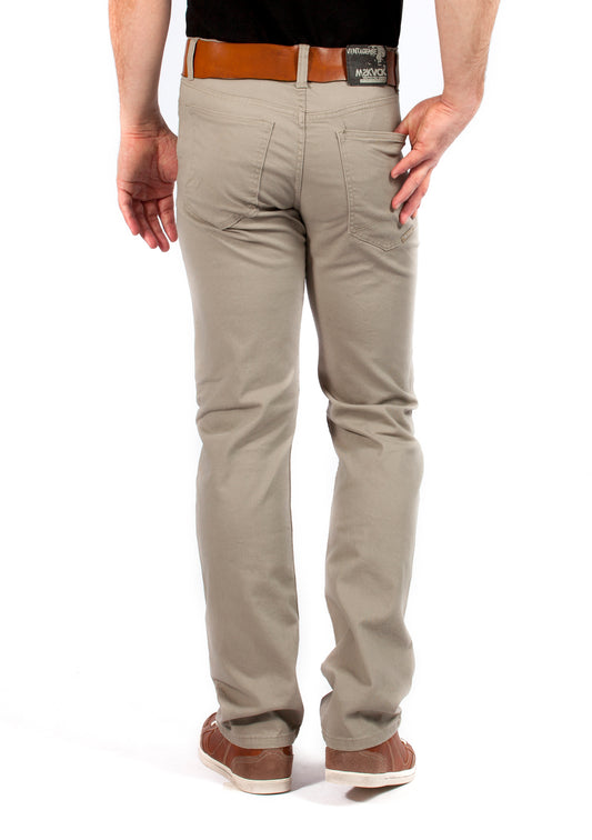 MASKOVICK heren Twill Clinton stretch Regular - Beige