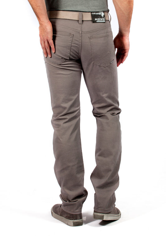 MASKOVICK heren Twill Clinton stretch Regular - Grey