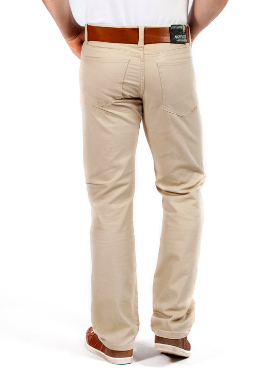 MASKOVICK heren Twill Clinton stretch Regular - Sand