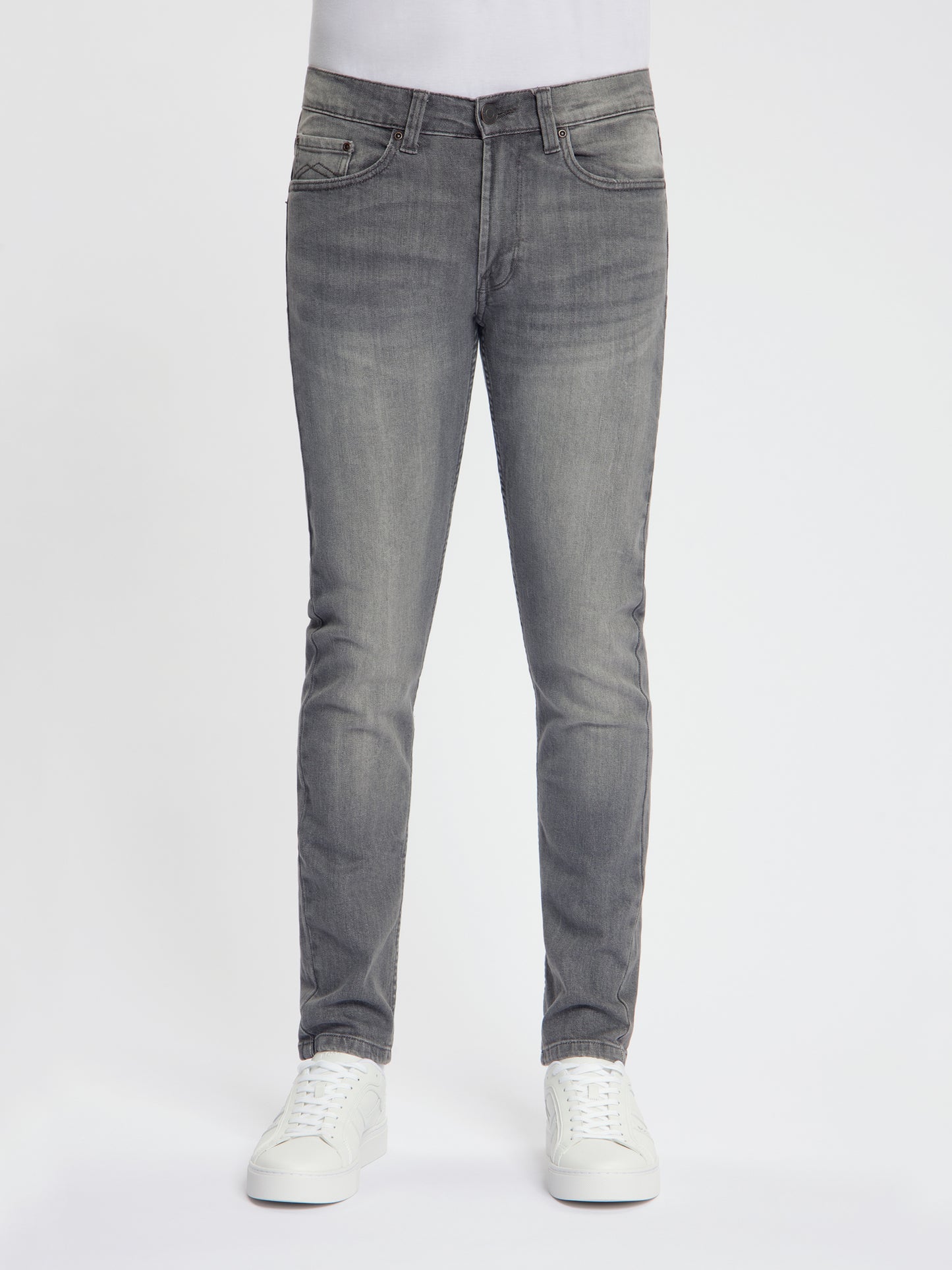 MASKOVICK - Milano - Slim Fit - Heren Jeans – Stretch - Denim Broek – Grey Used –