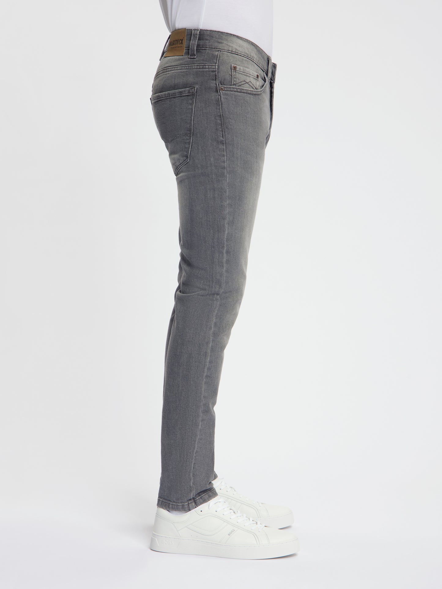MASKOVICK - Milano - Slim Fit - Heren Jeans – Stretch - Denim Broek – Grey Used –