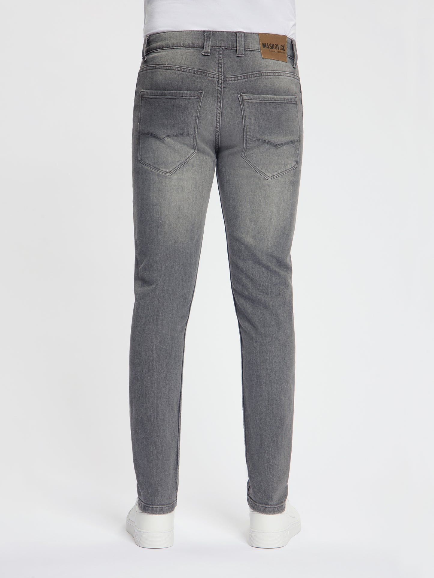 MASKOVICK - Milano - Slim Fit - Heren Jeans – Stretch - Denim Broek – Grey Used –