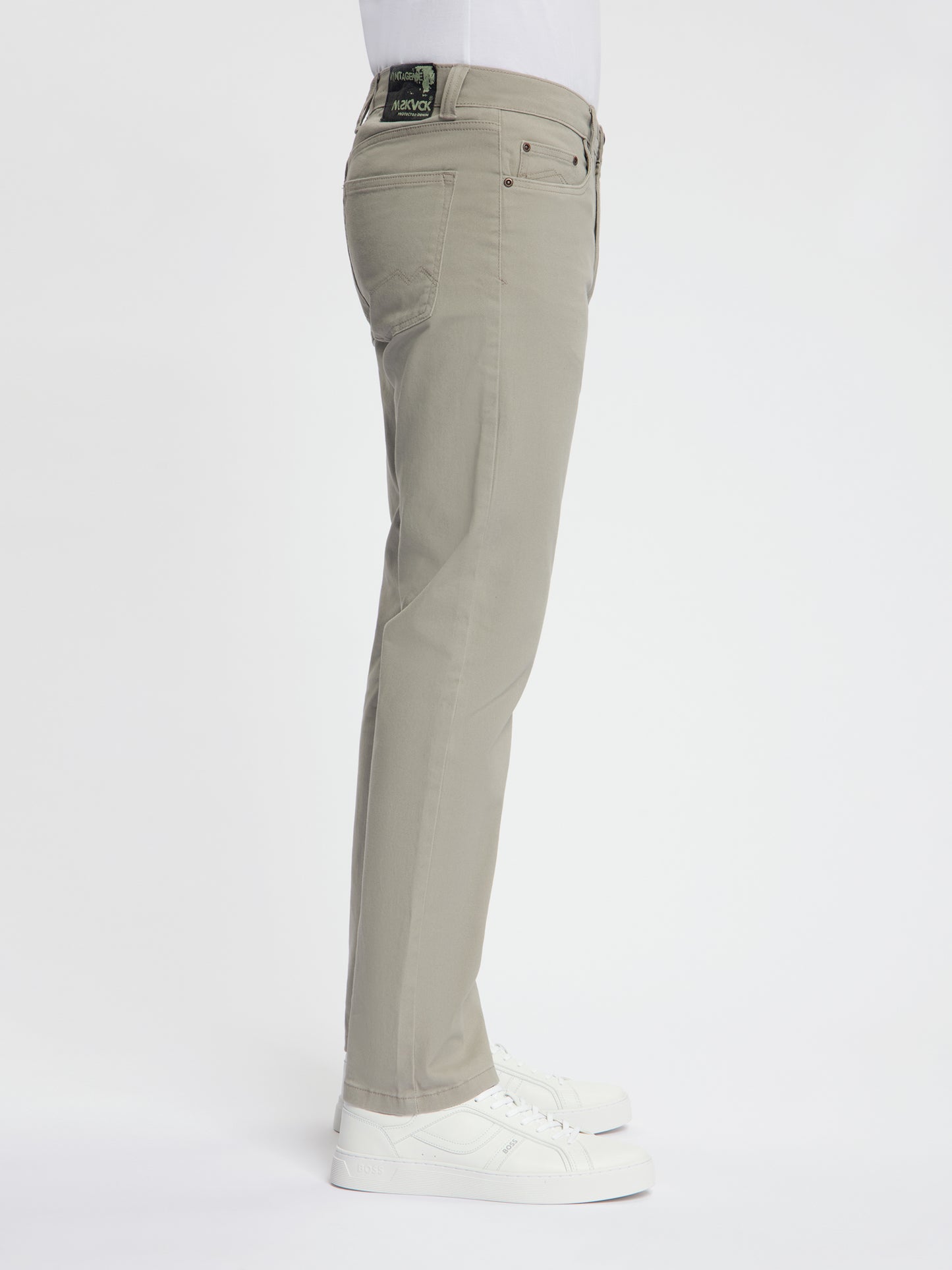 MASKOVICK - Clinton-  Heren - Twill - Stretch Broek - Regular Fit - Beige
