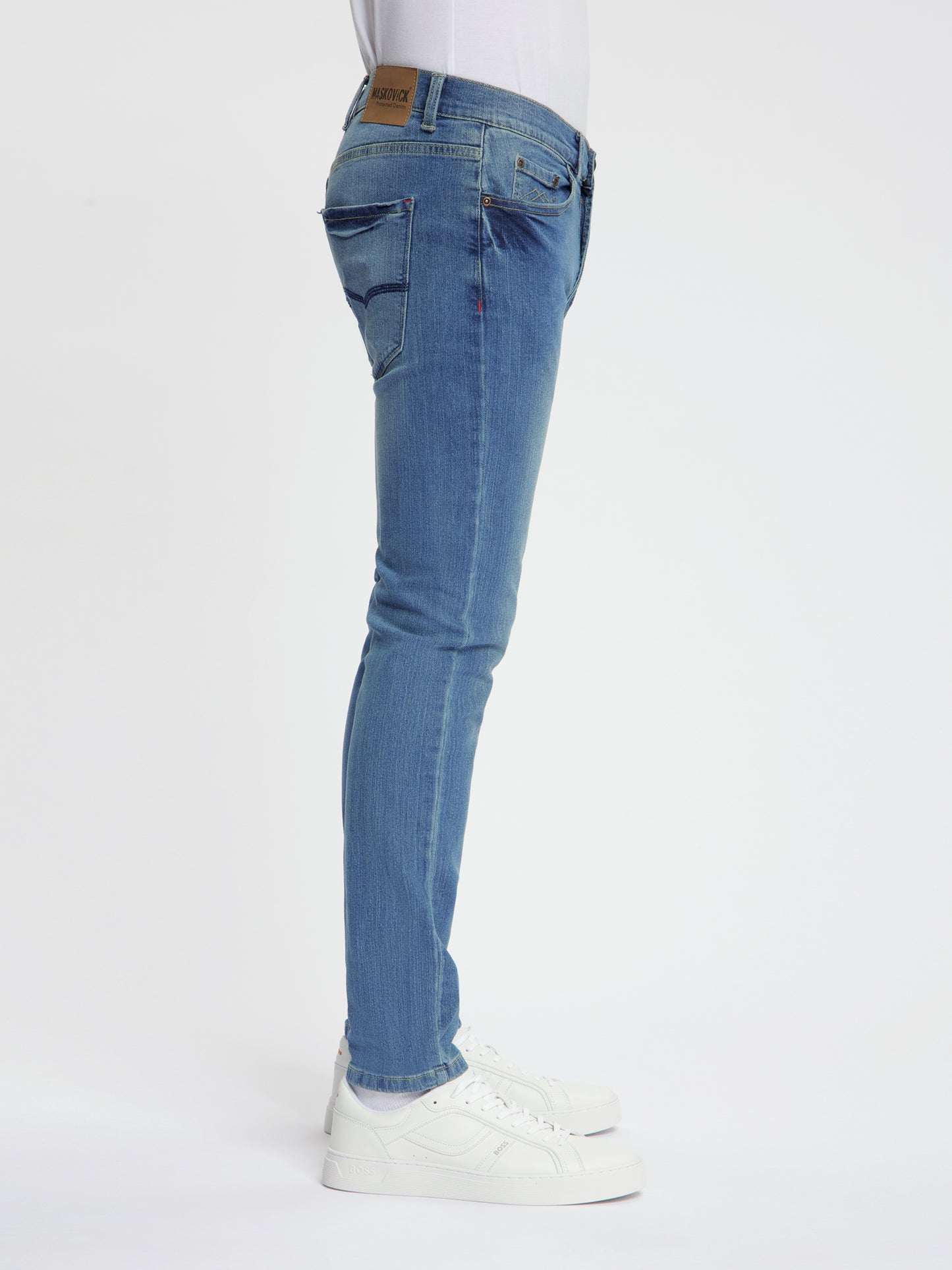 MASKOVICK - Milano - Slim Fit - Heren jeans – Stretch - Denim Broek – Medium Used  –
