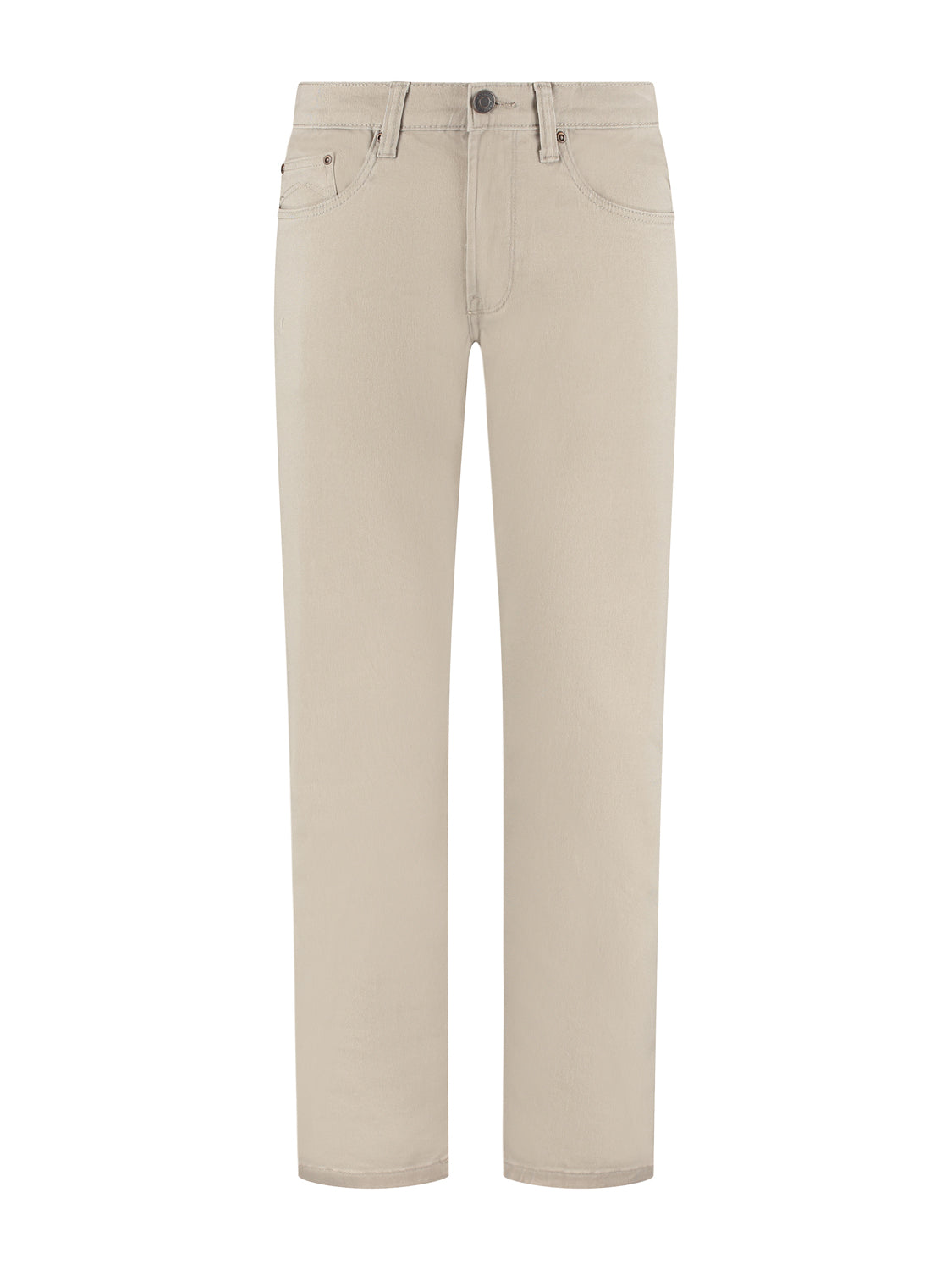 MASKOVICK - Clinton-  Heren - Twill - Stretch Broek - Regular Fit - Beige