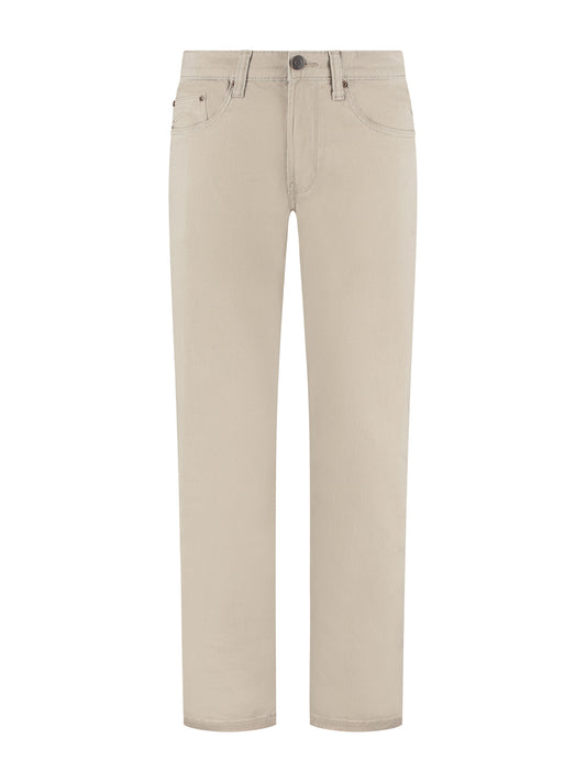 MASKOVICK - Clinton-  Heren - Twill - Stretch Broek - Regular Fit - Beige
