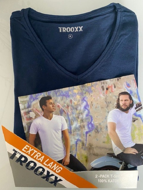 TROOXX heren T-shirt V-neck - Extra Lang - 6-pack